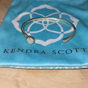 KENDRA SCOTT - asymmetrical cuff with iridescent drusy stone and 5 small stones